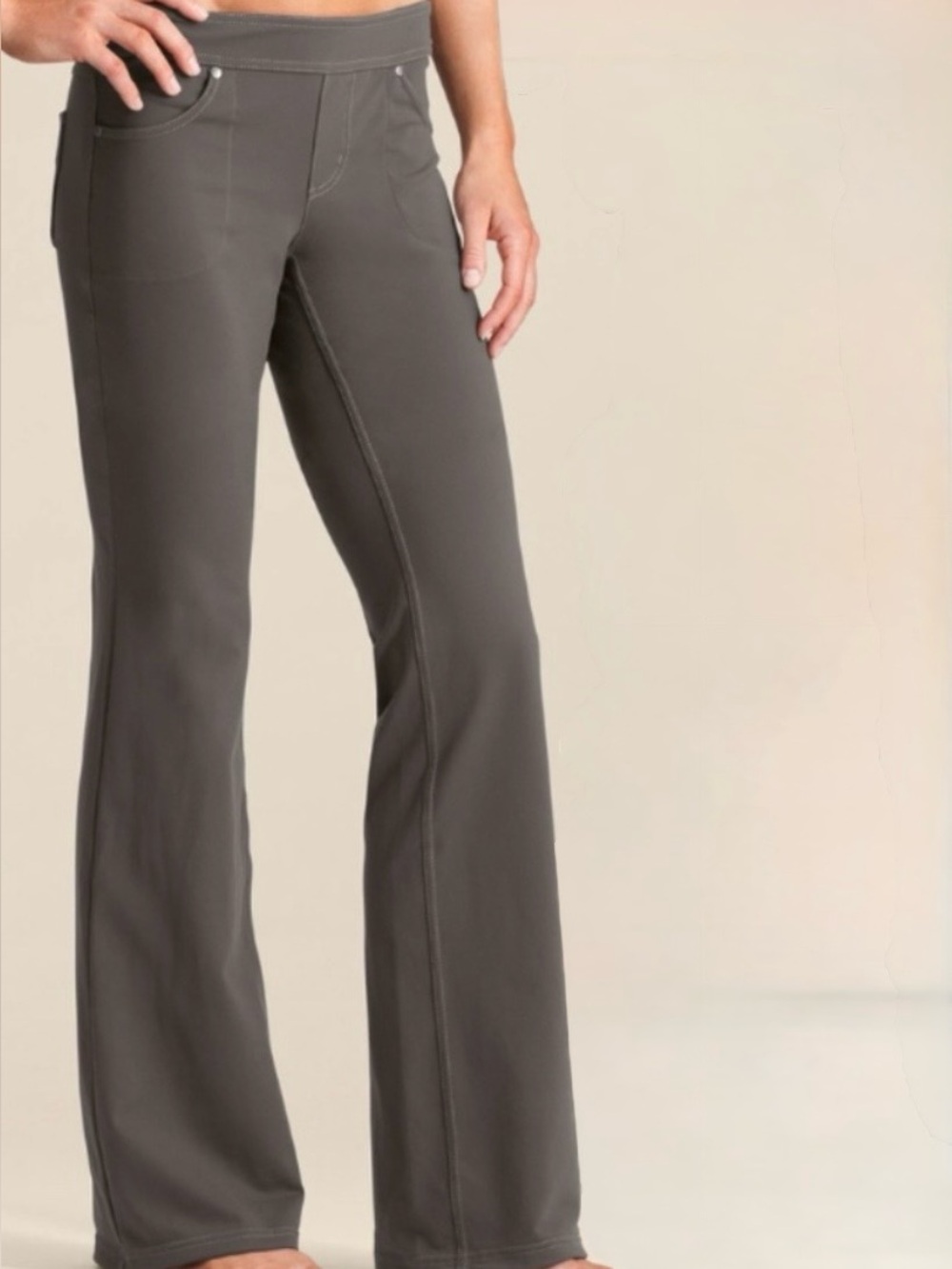ATHLETA Brown Bettona Classic Pant Mid-Rise Yoga Pull-On Flare Bottoms Size S